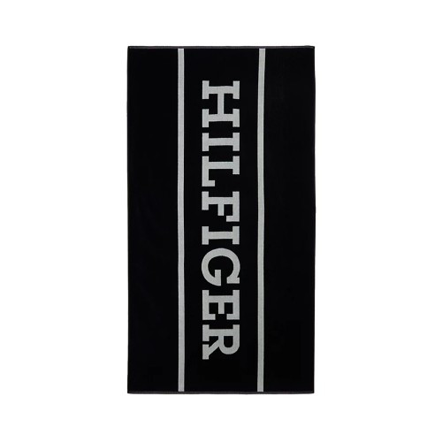 Tommy Hilfiger unisex πετσέτα θαλάσσης σε μπλε σκούρο χρώμα με λευκά γράμματα 180Χ100cm UU0UU00098 DW5